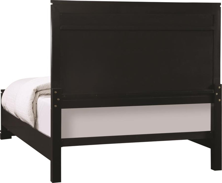 Eleanor Upholstered Tufted Bed Silver and Black