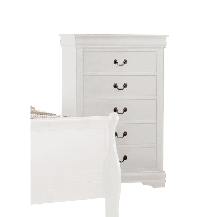 Louis Philippe White Chest - Canales Furniture