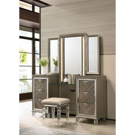 Skylar LED Vanity Desk & Mirror - Canales Furniture