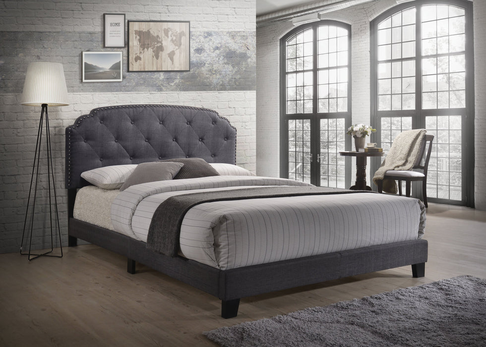 Tradilla Gray Fabric Queen Bed