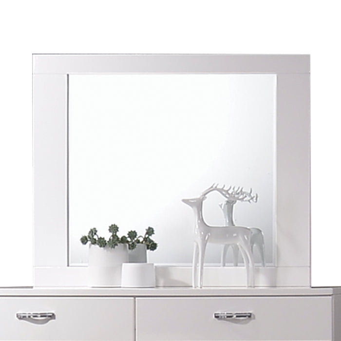 Naima II White High Gloss Mirror - Canales Furniture