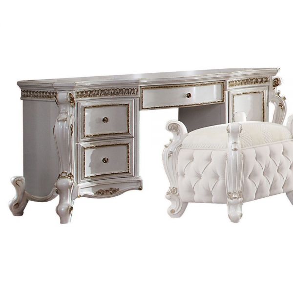 Picardy Antique Pearl Vanity Desk - Canales Furniture
