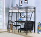 Senon Silver & Black Loft Bed & Desk - Canales Furniture
