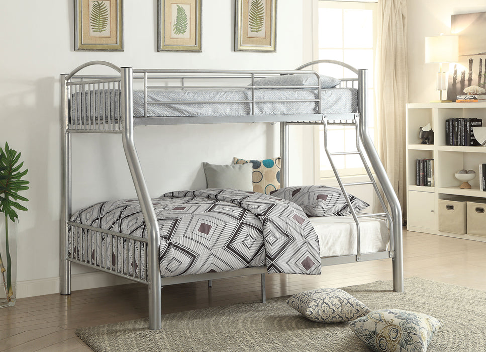 Cayelynn Silver Bunk Bed (Twin/Full) - Canales Furniture