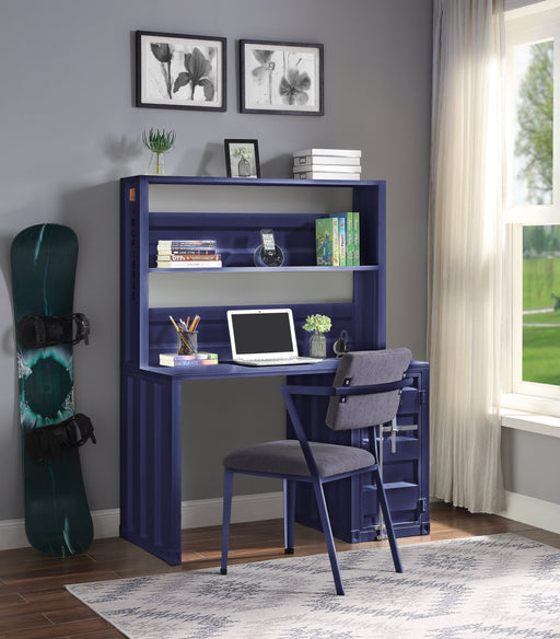 Cargo Blue Desk & Hutch - Canales Furniture