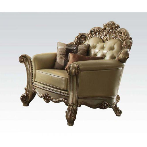 Vendome Gold Chair w/2 Pillows - Canales Furniture