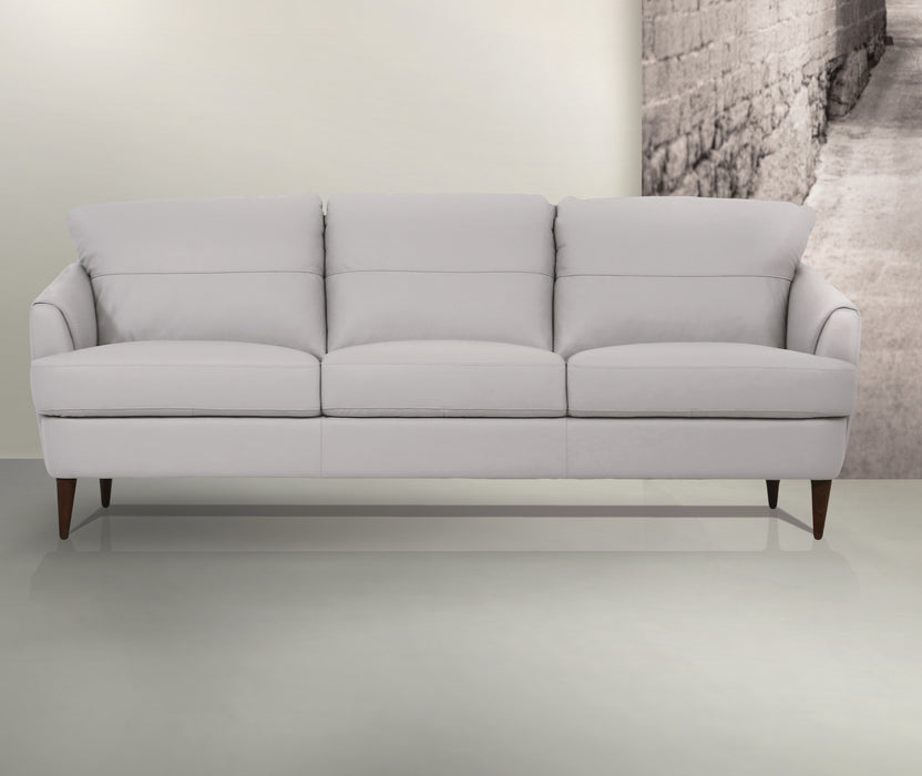 Helena Pearl Gray Leather Sofa - Canales Furniture