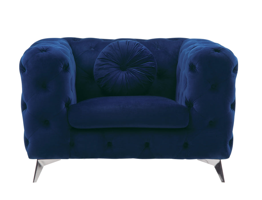 Atronia Blue Fabric Chair - Canales Furniture