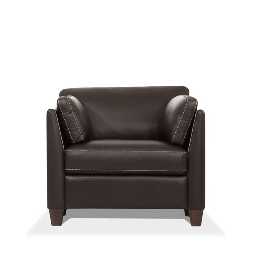 Matias Chocolate Leather Chair - Canales Furniture