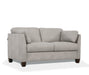 Matias Dusty White Leather Loveseat - Canales Furniture