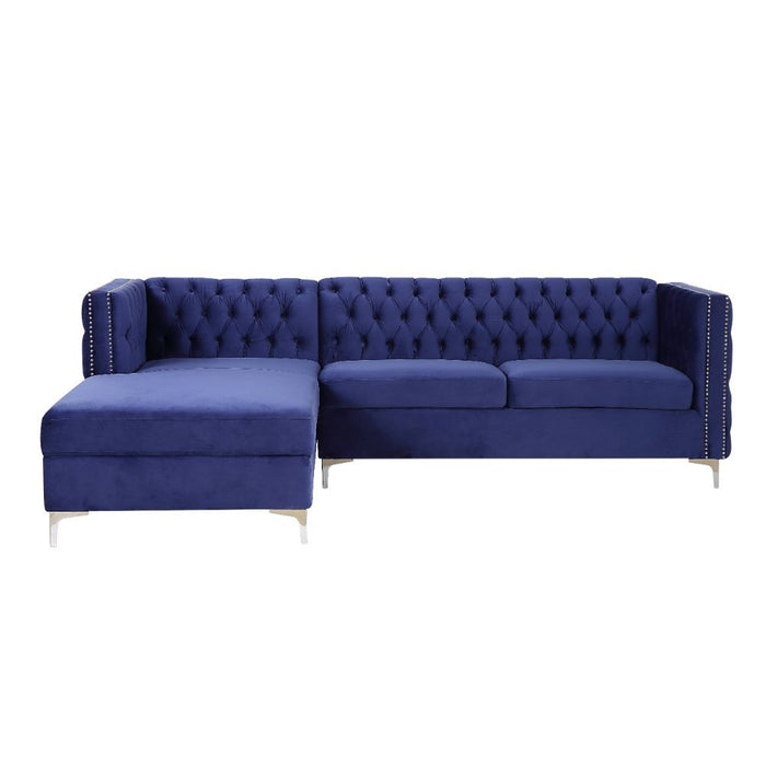Sullivan Navy Blue Velvet Sectional Sofa