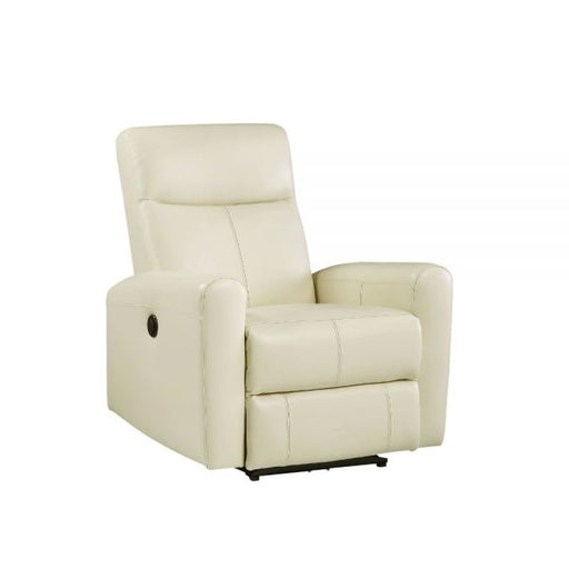 Blane Beige Top Grain Leather Match Recliner (Power Motion) - Canales Furniture