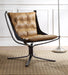 Carney Coffee Top Grain Leather Accent Chair - Canales Furniture