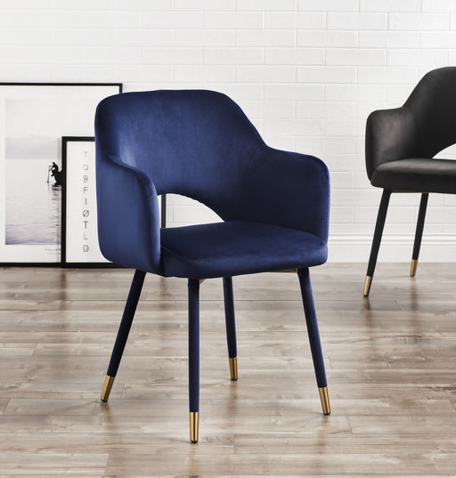 Applewood Ocean Blue Velvet & Gold Accent Chair - Canales Furniture