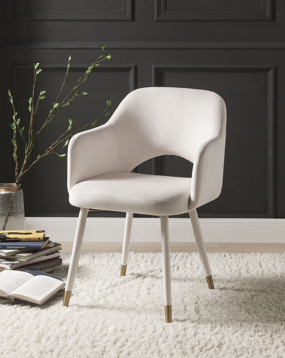 Applewood Cream Velvet & Gold Accent Chair - Canales Furniture