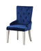 Varian Blue Fabric & Antique Platinum Side Chair (1Pc) - Canales Furniture