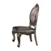 Versailles Silver PU & Antique Platinum Side Chair - Canales Furniture