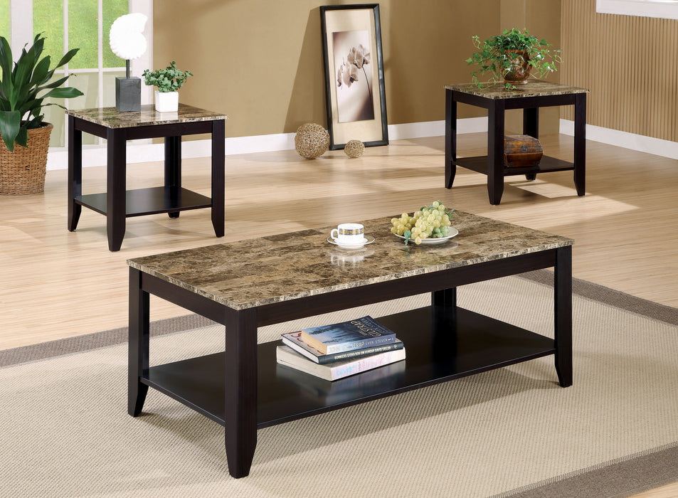 Flores 3-piece Occasional Table Set With Shelf