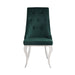Dekel Green Fabric & Stainless Steel Side Chair - Canales Furniture