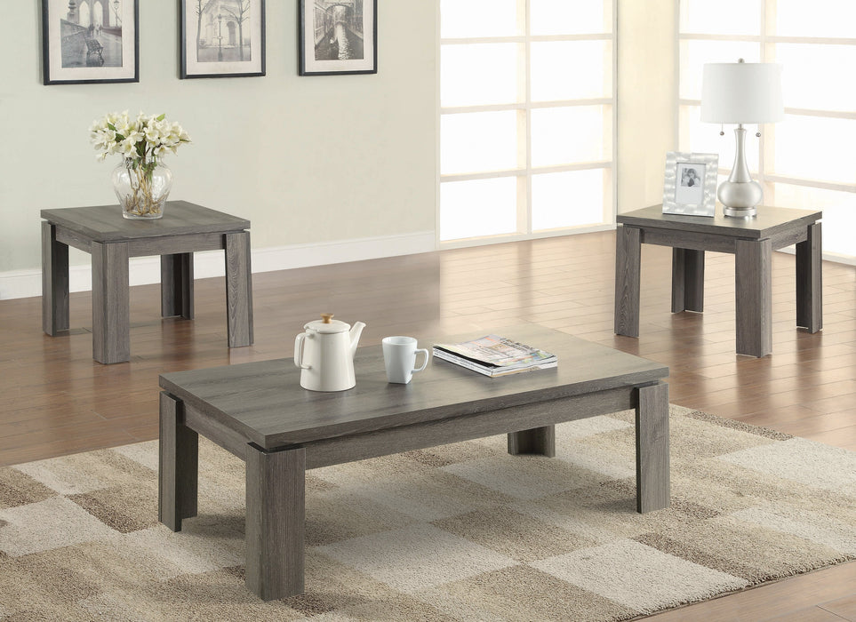 3-Piece Occasional Table Set Weathered Grey - Canales Furniture