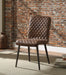 Hosmer Vintage Chocolate Top Grain Leather & Antique Black Side Chair - Canales Furniture