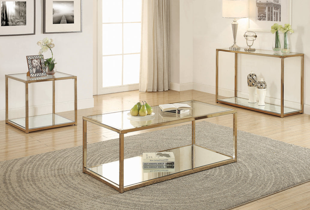 Cora Table with Mirror Shelf