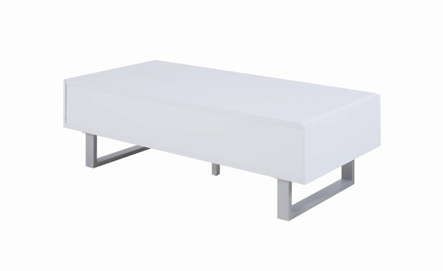 2-drawer Coffee Table High Glossy White
