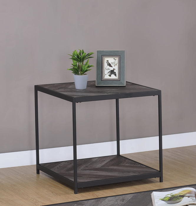 Meagan Chevron End Table - Canales Furniture