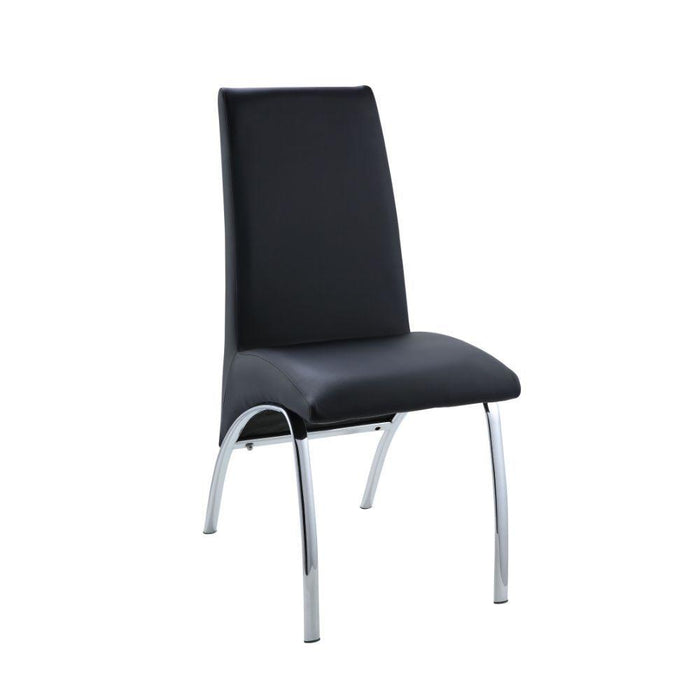 Pervis PU & Chrome Side Chair - Canales Furniture