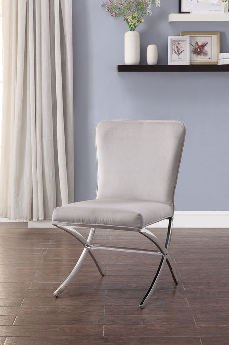 Daire Velvet & Chrome Side Chair - Canales Furniture