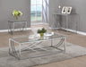 Glass Top Square End Table Accents Chrome - Canales Furniture
