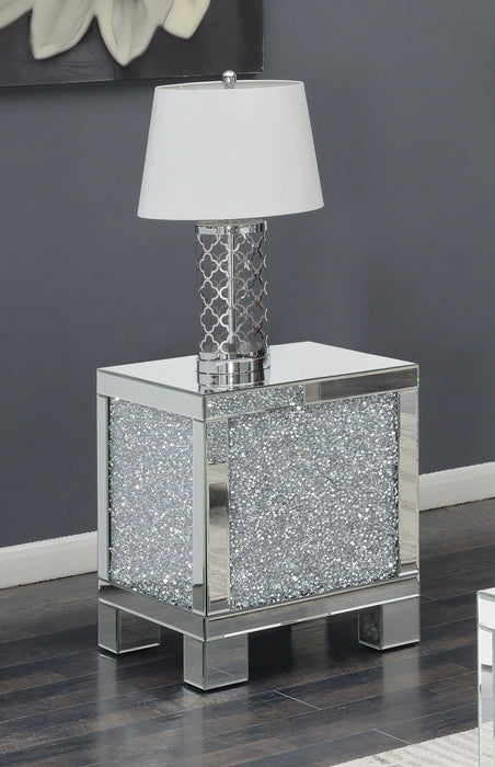 Layton Square End Table Silver And Clear Mirror - Canales Furniture