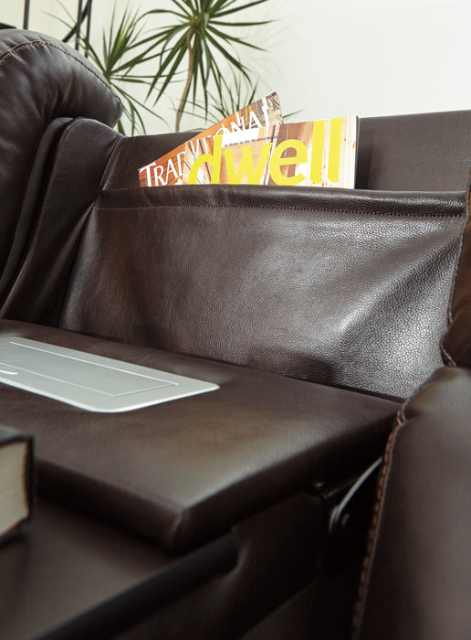 Warnerton Reclining Loveseat with Adjustable Headrest - Canales Furniture