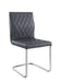 Ansonia Gray PU & Chrome Side Chair - Canales Furniture
