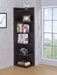 6-Tier Corner Bookcase Cappuccino - Canales Furniture