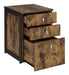 Estrella 3-Drawer File Cabinet Antique Nutmeg And Gunmetal - Canales Furniture