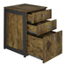 Estrella 3-Drawer File Cabinet Antique Nutmeg And Gunmetal - Canales Furniture