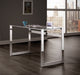 Hader Glass Top Writing Desk Chrome - Canales Furniture