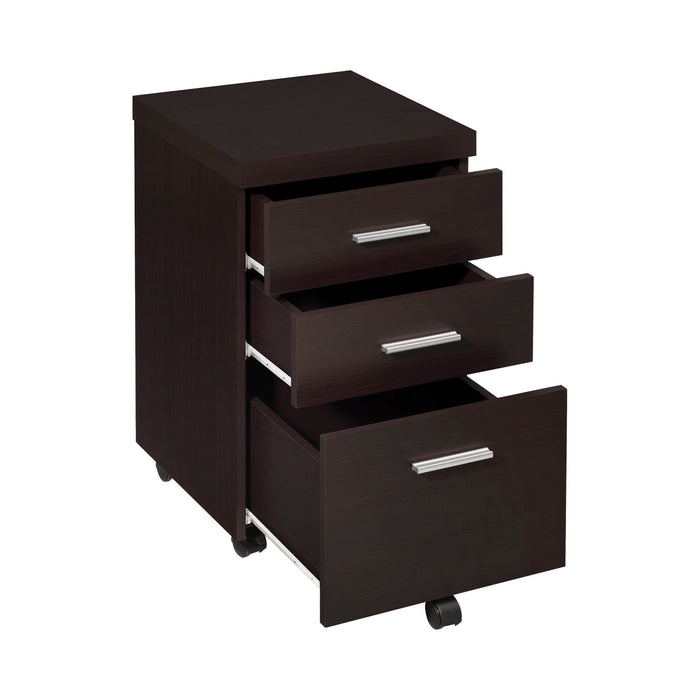 Skylar 3-Drawer Mobile Storage Cabinet Cappuccino - Canales Furniture