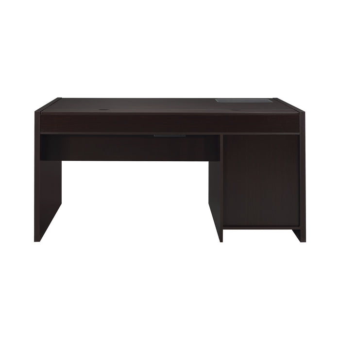 Halston  Desk 3 -Drawer Connect-It Office Desk Cappuccino - Canales Furniture