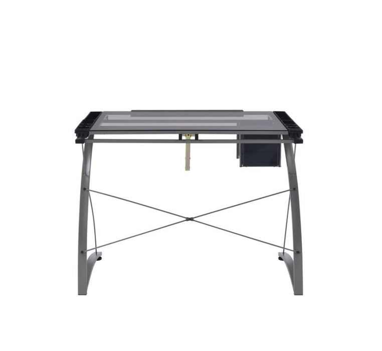 Melo Drafting Desk With 3-Drawer Champagne - Canales Furniture