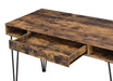 1-Drawer Writing Desk Antique Nutmeg And Dark Bronze - Canales Furniture