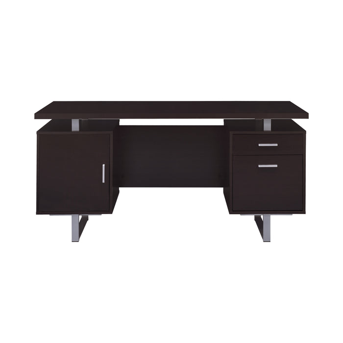 Glavan Rectangular Storage Office Desk Cappuccino - Canales Furniture