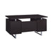 Glavan Rectangular Storage Office Desk Cappuccino - Canales Furniture