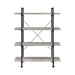 Delray 4-Tier Open Shelving Bookcase Grey Driftwood And Black - Canales Furniture