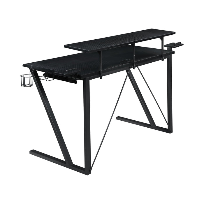 Tech Spec Gaming Desk With Cup Holder Gunmetal - Canales Furniture