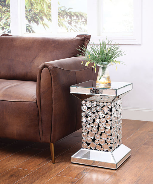 Kachina Mirrored & Faux Gems End Table - Canales Furniture