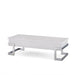 Calnan White & Chrome Coffee Table - Canales Furniture