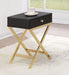 Coleen Black & Brass Side Table - Canales Furniture