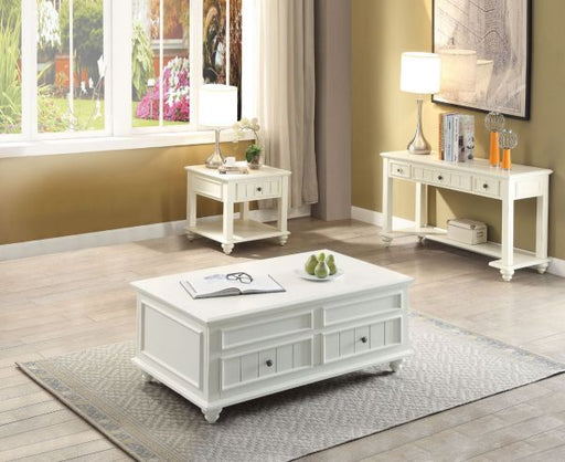 Natesa White Washed Coffee Table - Canales Furniture